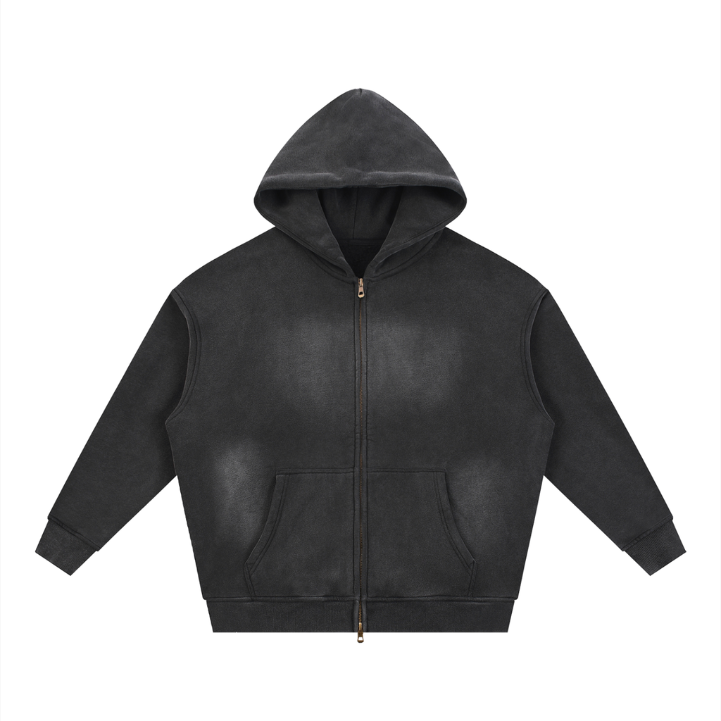 DREWXCREW  — Sunfade Two-way Zipper Boxy Fleece Hoodie